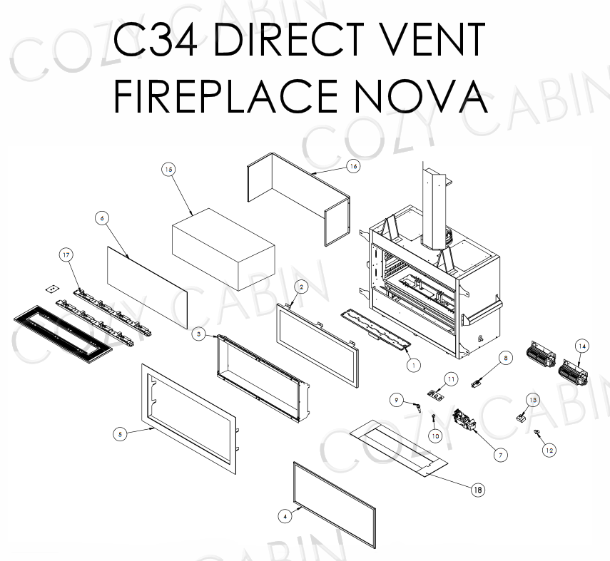 C34 DIRECT VENT GAS FIREPLACE-NOVA (April 3, 2017 - >) #C-15041